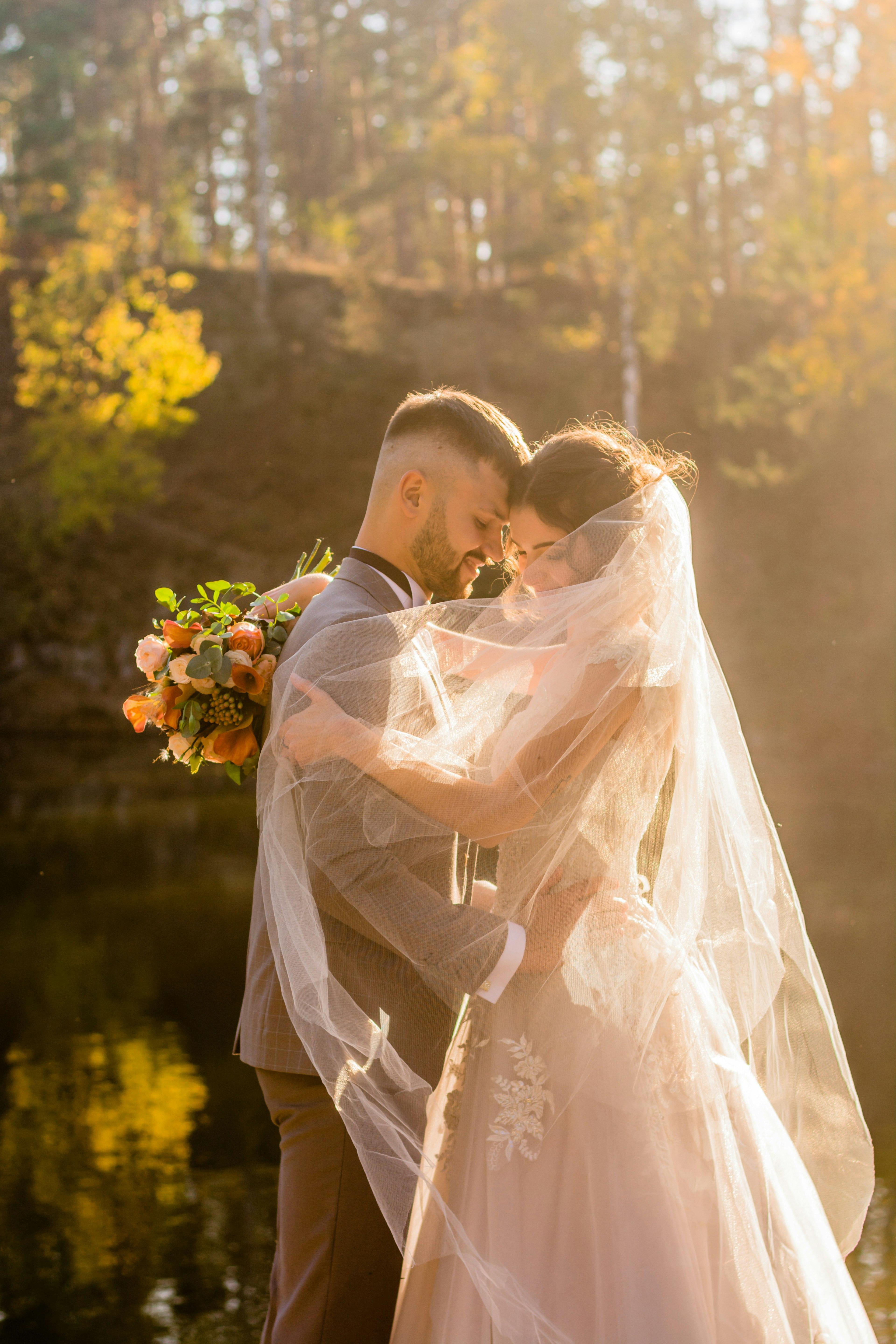Couple planning their wedding